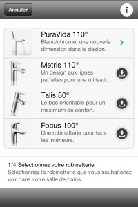 Sélectionnez le mitigeur que vous voulez installer