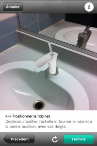 Positionnez le robinet en le redimensionnant