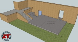 Terrasse en béton - modélisation 3D