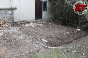 Terrasse - Ajout des gravas pour mise à niveau