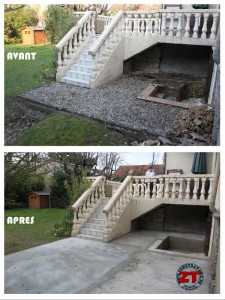 Terrasse en béton - avant / après